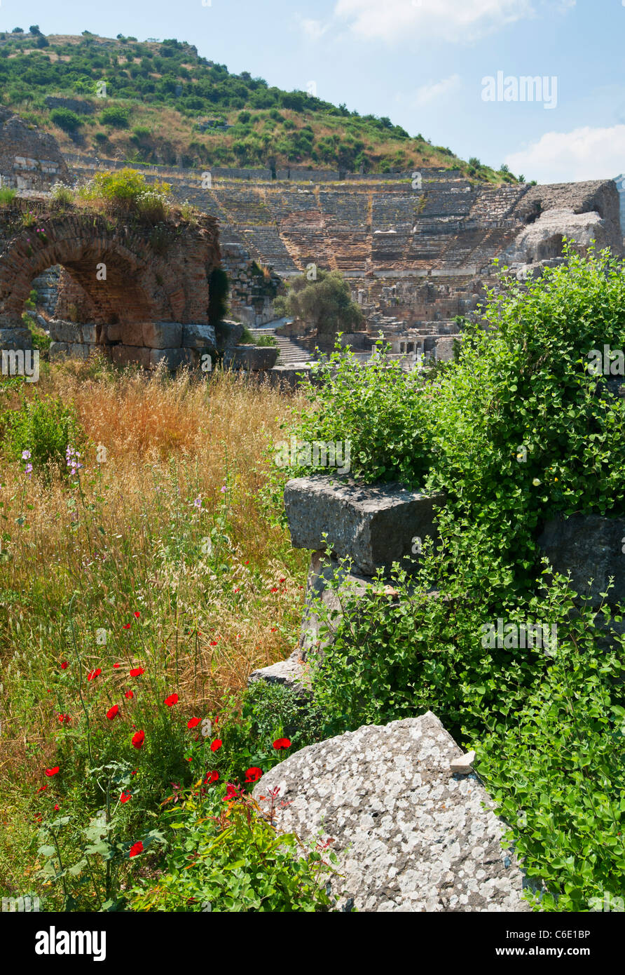 Türkei, Ephesus, römische Amphitheater Stockfoto