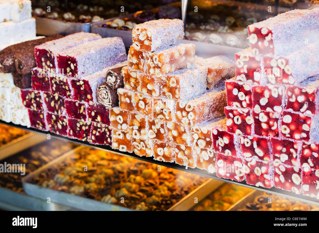 Türkei, Istanbul, Baklava, Turkish Delight Stockfoto