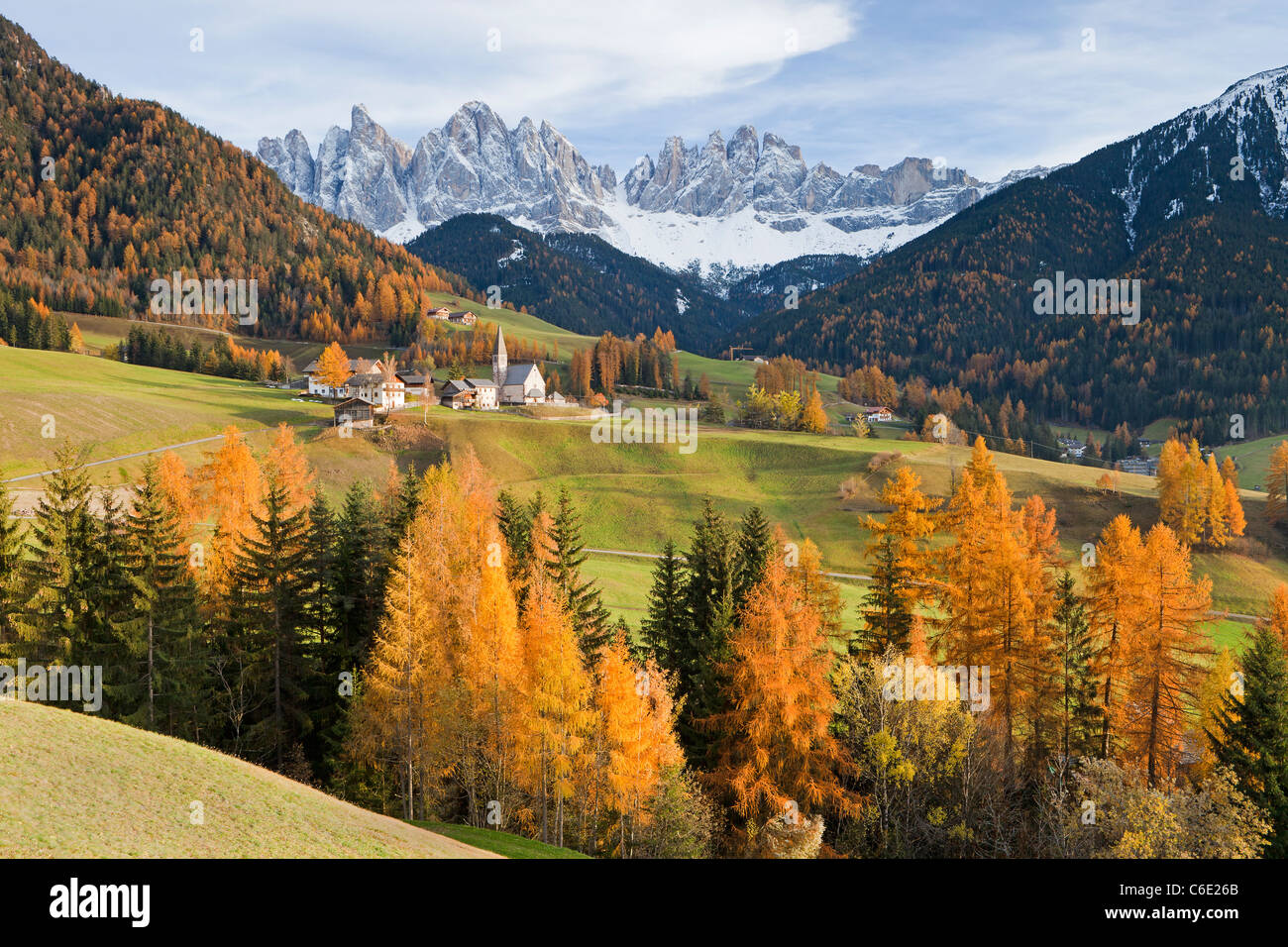 Berge, Geisler Gruppe / Geislerspitzen, Dolomiten, Trentino-Alto Adige, Italien, Europa Stockfoto