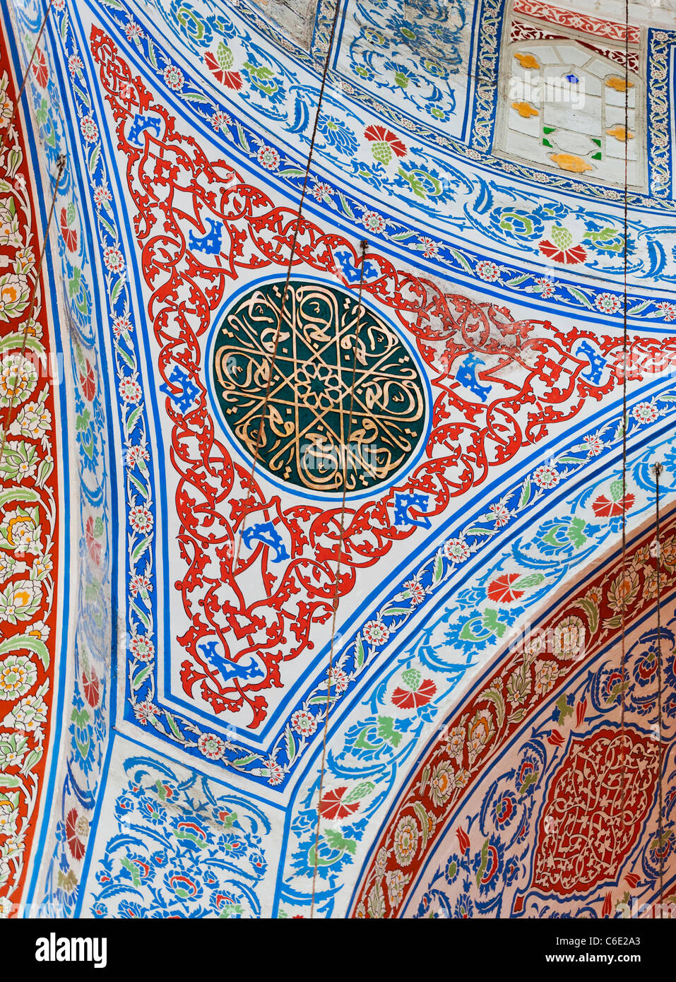 Türkei, Istanbul, Sultanahmet-Moschee-Interieur Stockfoto