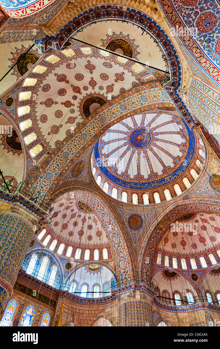 Türkei, Istanbul, Sultanahmet-Moschee-Interieur Stockfoto
