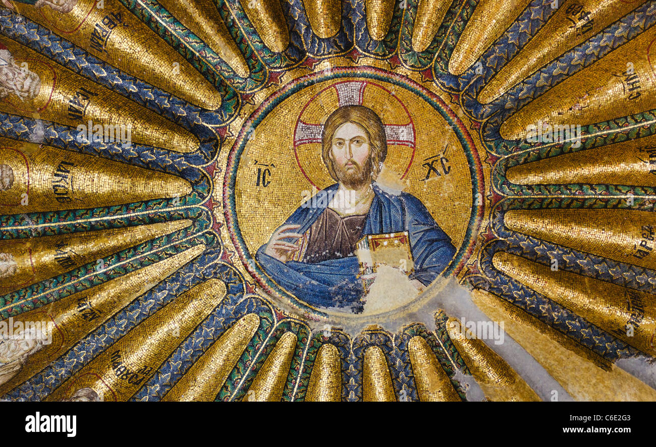 Türkei, Istanbul, Kariye Museum, Jesus Christus, unter freiem Himmel Stockfoto