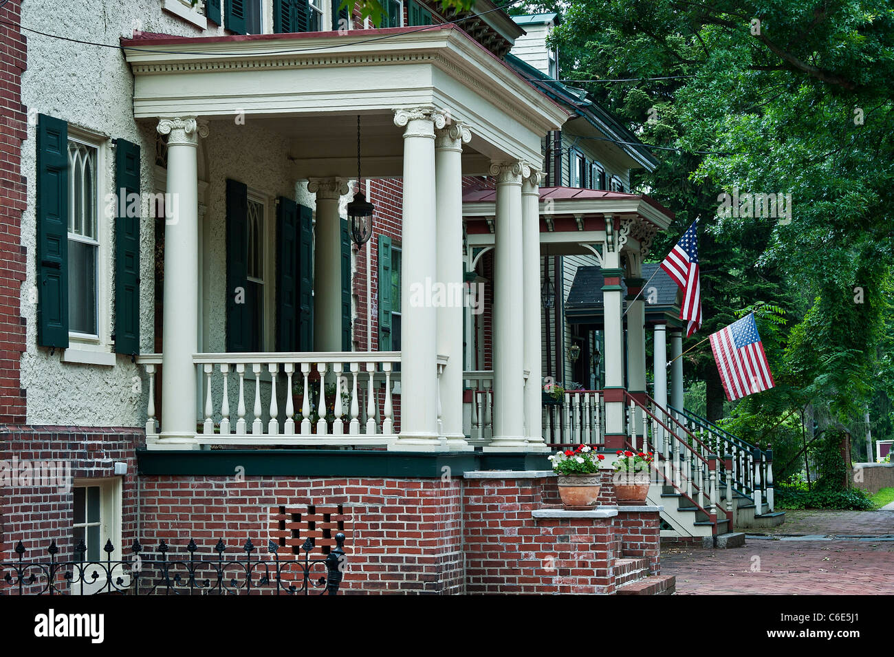 Victorion Häuser, High Street, Mount Holly, New Jersey, USA Stockfoto