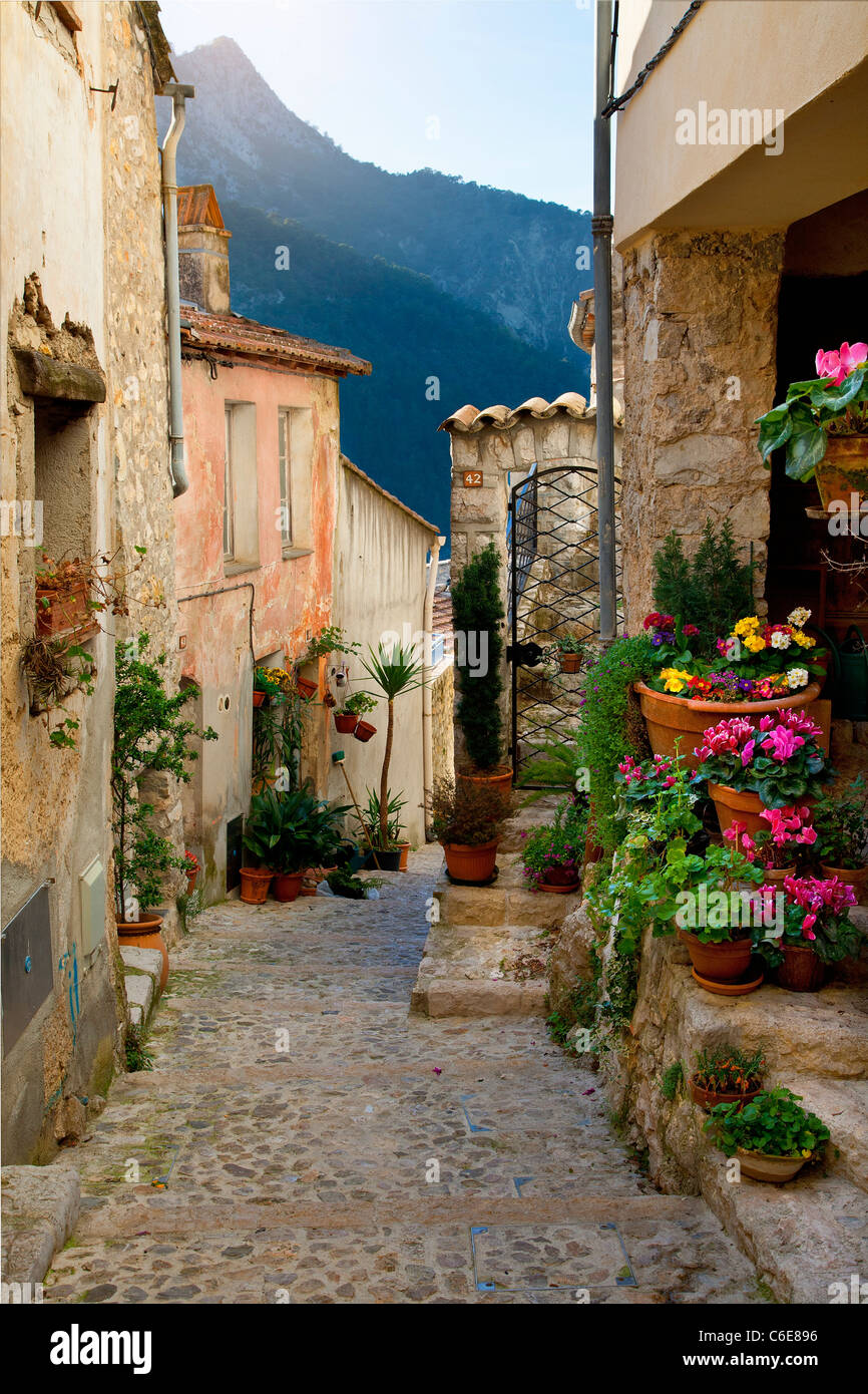 Dorf von Saint-Agnes, Alpes-Maritimes Stockfoto