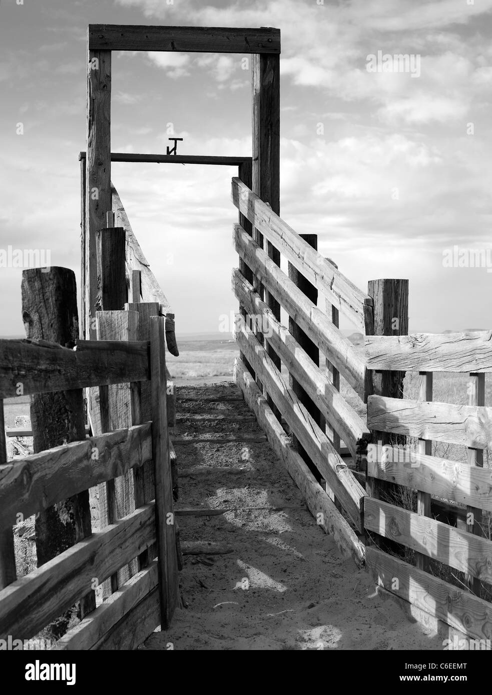 USA, Utah, Holzzaun auf ranch Stockfoto