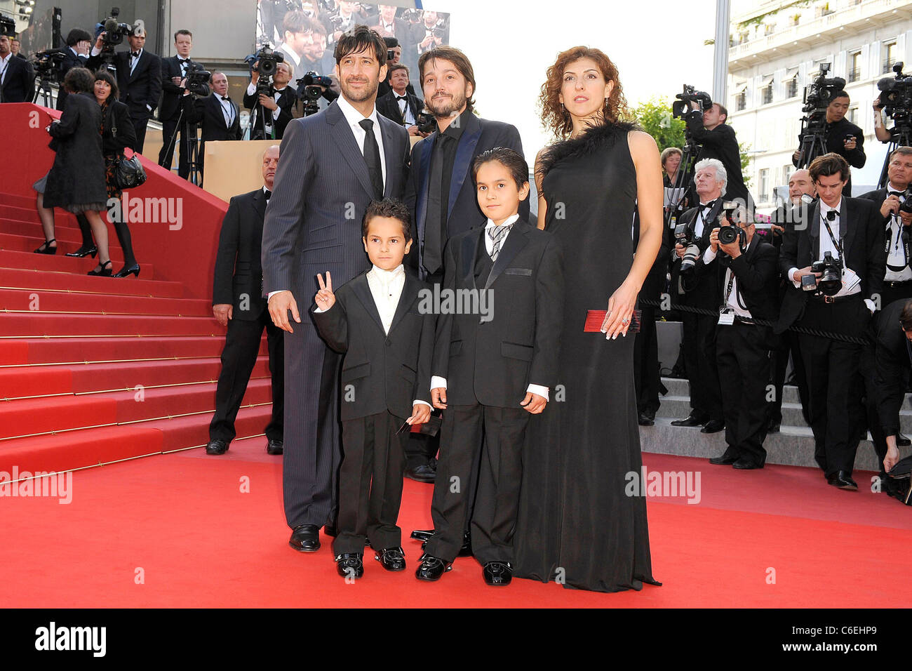 Jose Maria Yazpik, Diego Luna, Gerardo Ruiz-Esparza und Christopher Ruiz-Esparza, Gast 2010 Cannes International Film Festival Stockfoto