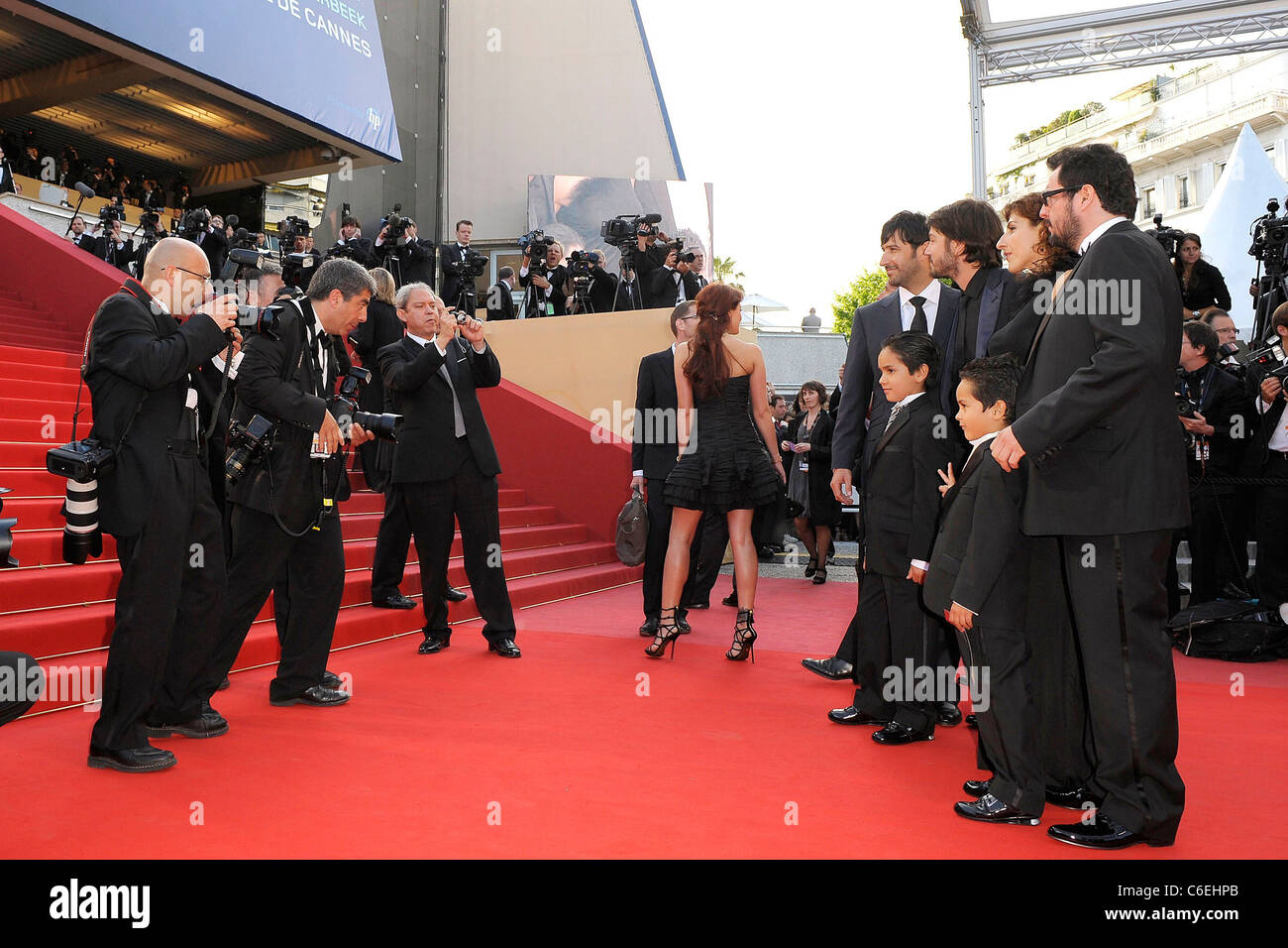 Jose Maria Yazpik, Diego Luna, Gerardo Ruiz-Esparza und Christopher Ruiz-Esparza, Gast 2010 Cannes International Film Festival Stockfoto