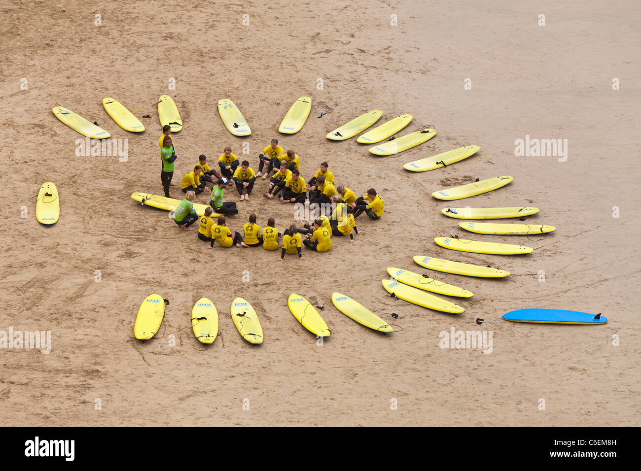 Surfstrand Schule Newquay Cornwall England GB UK EU Europa Stockfoto