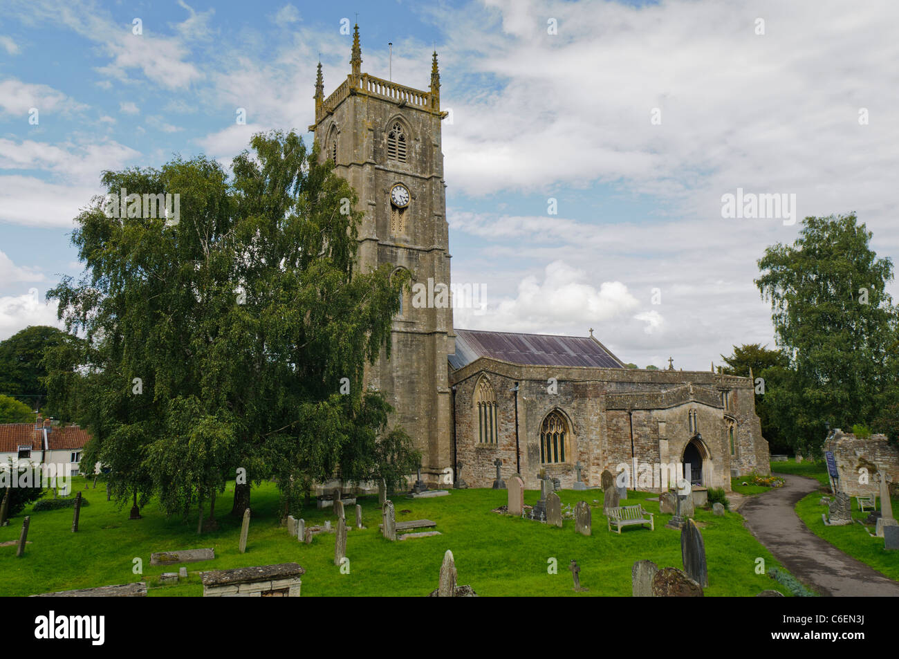 Str. Andrews Kirche, Chew Magna, Somerset. Stockfoto