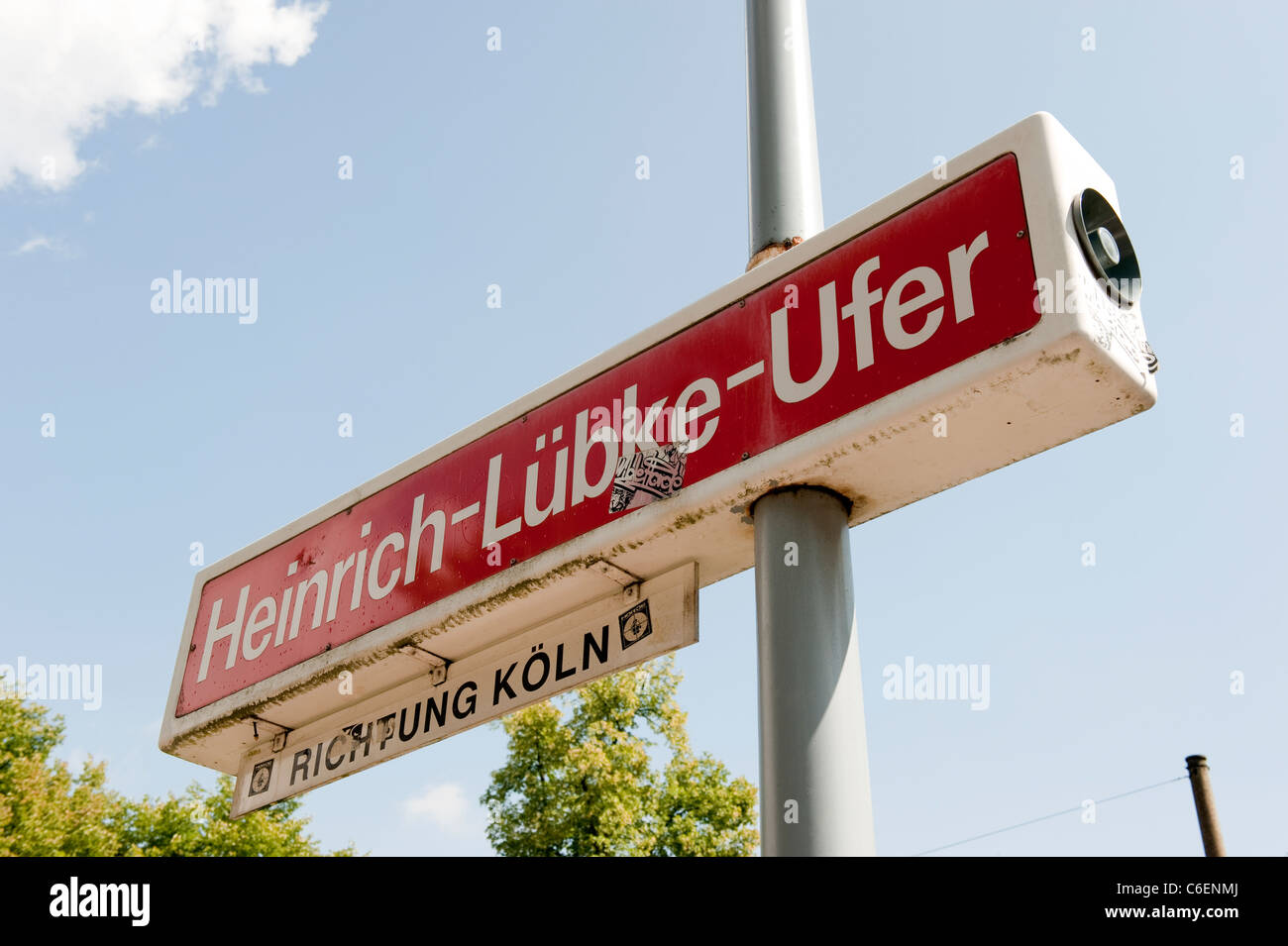 Rodenkirchen Straßenbahn ÖPNV Zeichen Köln Köln Deutschland Europa Stockfoto