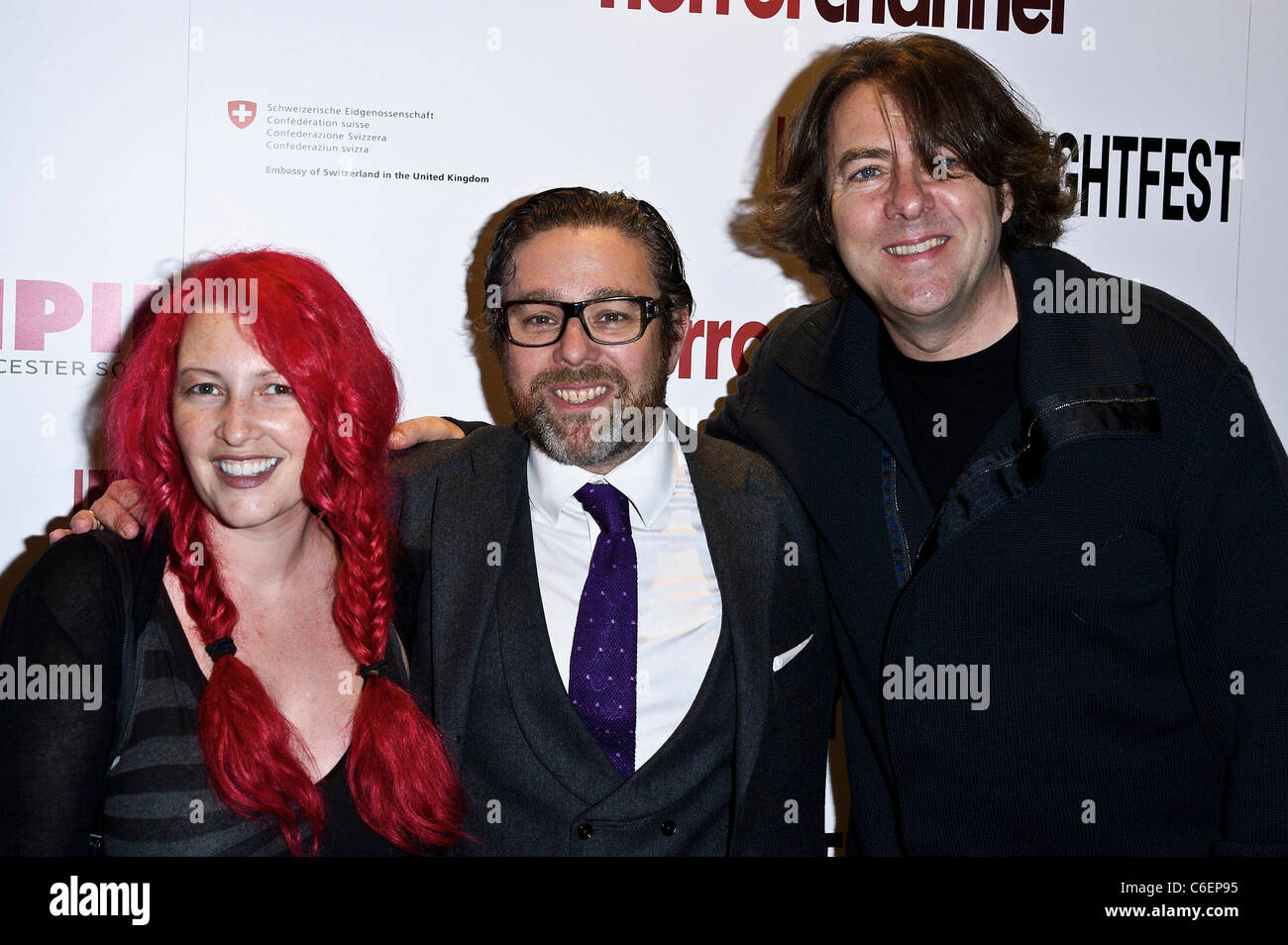 Jane Goldman Andy Nyman und Jonathan Ross besucht die Weltpremiere der gläserne Mensch Stockfoto