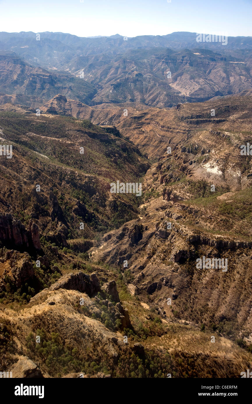 Luftaufnahme von Copper Canyon in Chihuahua, Mexiko Stockfoto