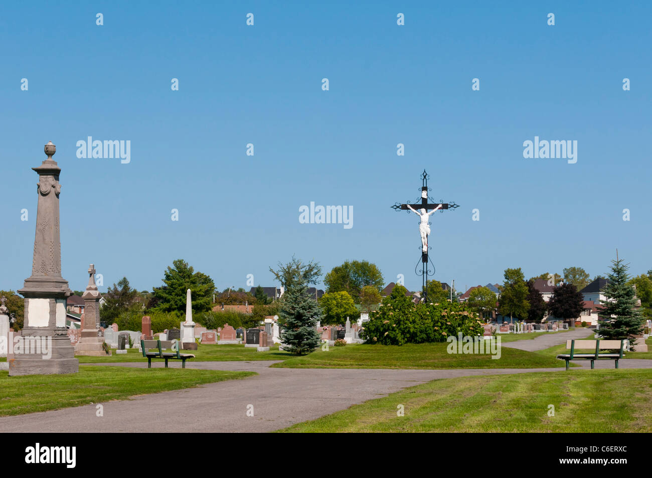 Historischer Friedhof in Vieux Saint Rose Laval Vorort von Montreal Kanada Stockfoto
