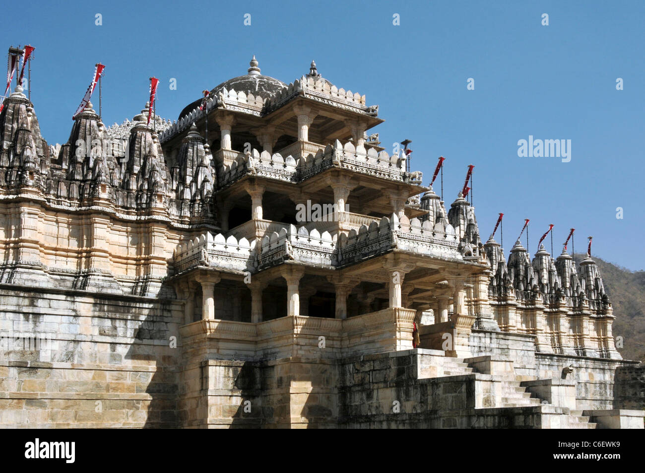 Chaumukha Mandir Jain Tempel Ranakpur Rajasthan Indien Stockfoto