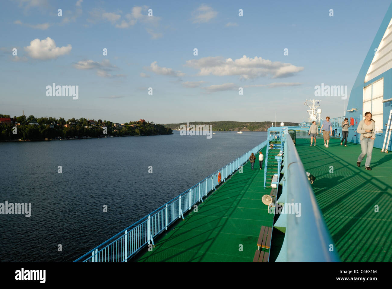 TallinkSilja ferry in Schären von Stockholm, Schweden in Richtung Turku, Finnland Stockfoto