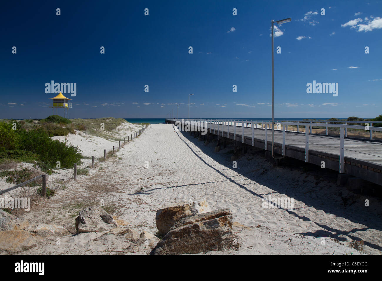 Zugriff auf Semaphore Beach, Adelaide, Südaustralien Stockfoto