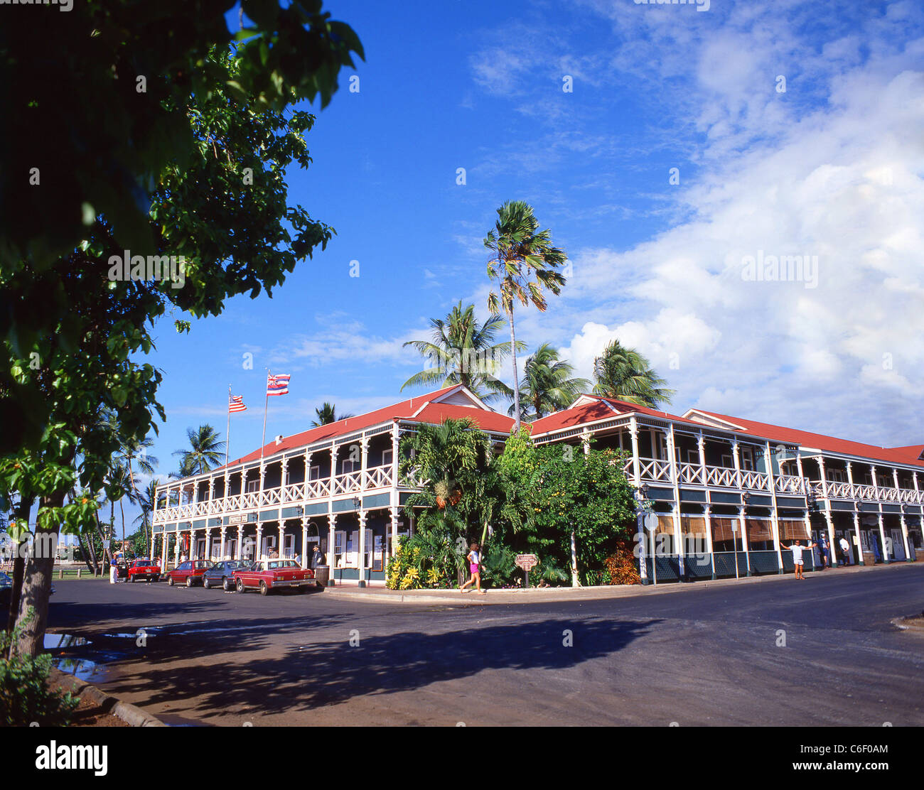 Pioneer Inn in Lahaina, West Maui, Maui, Hawaii, Vereinigte Staaten von Amerika Stockfoto