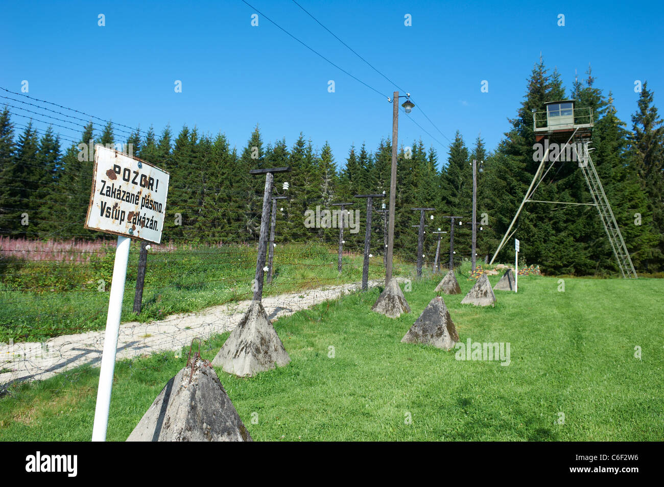 Bucina - Buchwald - Grenze Tschechien-Deutschland - Eisernen Vorhang aus der Zeit des Kalten Krieges - Böhmerwald - Bayerischer wald Stockfoto