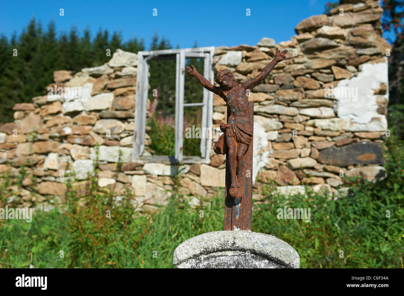 Bucina - Buchwald - Grenze Tschechien-Deutschland - Eisernen Vorhang aus der Zeit des Kalten Krieges - Böhmerwald - Bayerischer wald Stockfoto