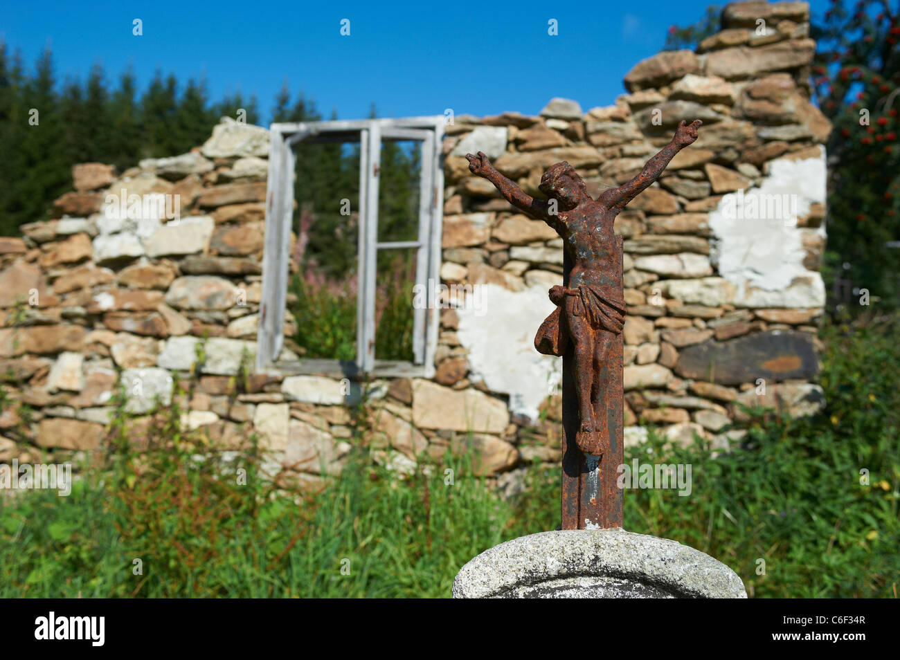 Bucina - Buchwald - Grenze Tschechien-Deutschland - Eisernen Vorhang aus der Zeit des Kalten Krieges - Böhmerwald - Bayerischer wald Stockfoto