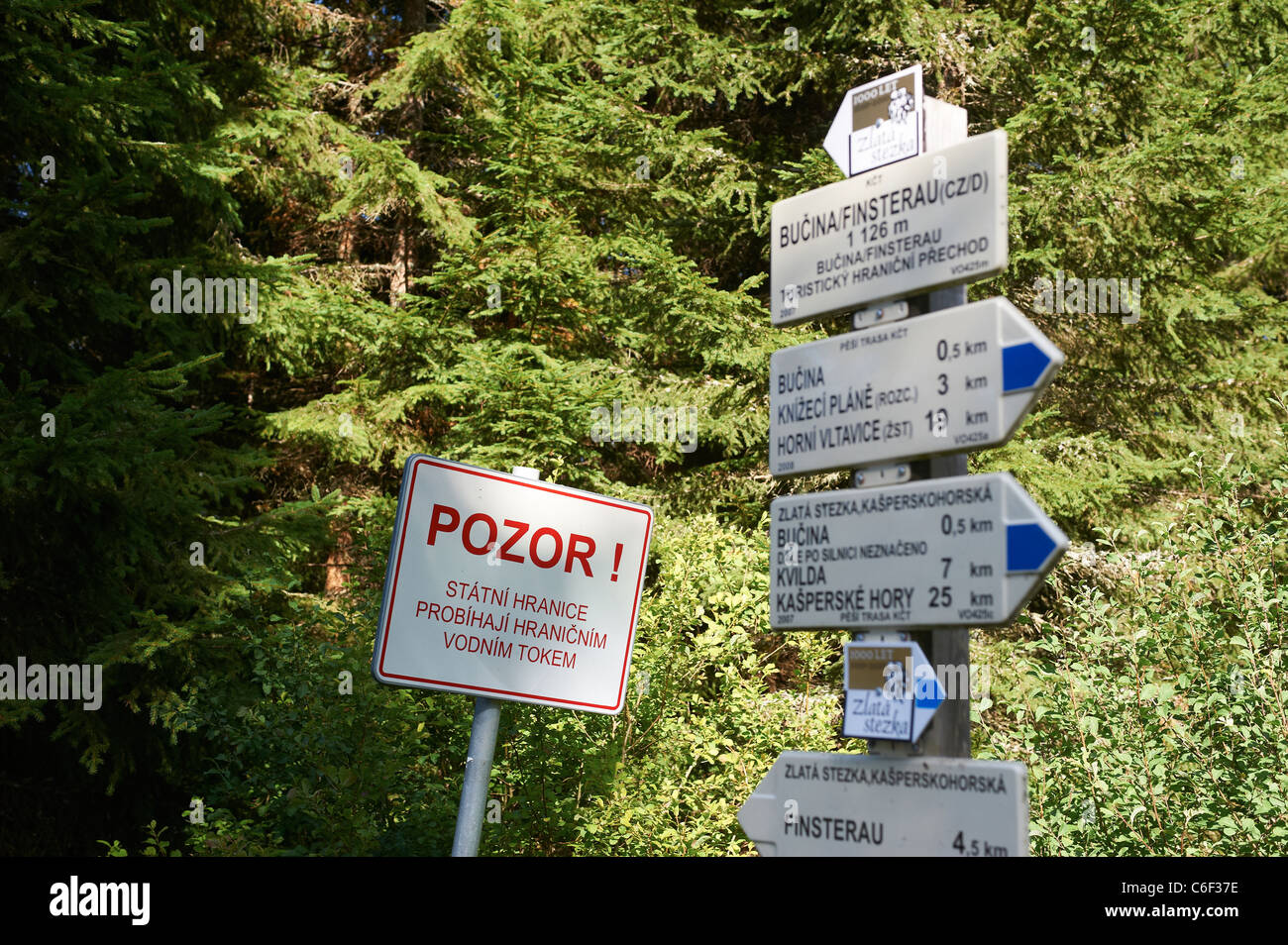 Bucina - Buchwald - Grenze Tschechien-Deutschland - Eisernen Vorhang aus der Zeit des Kalten Krieges - Böhmerwald - Bayerischer wald Stockfoto