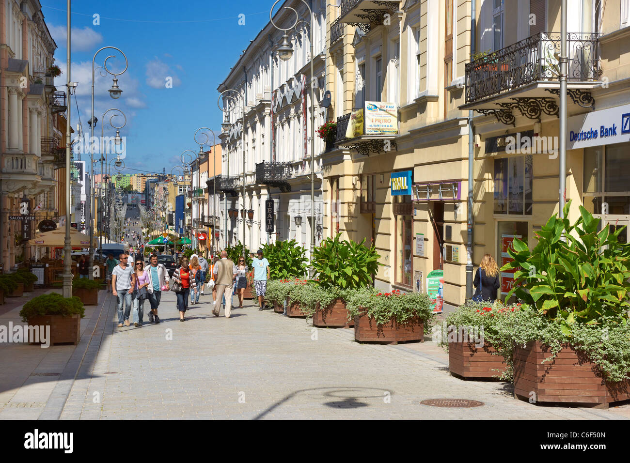 Kielce, Hauptstraße an der alten Stadt, Polen Stockfoto