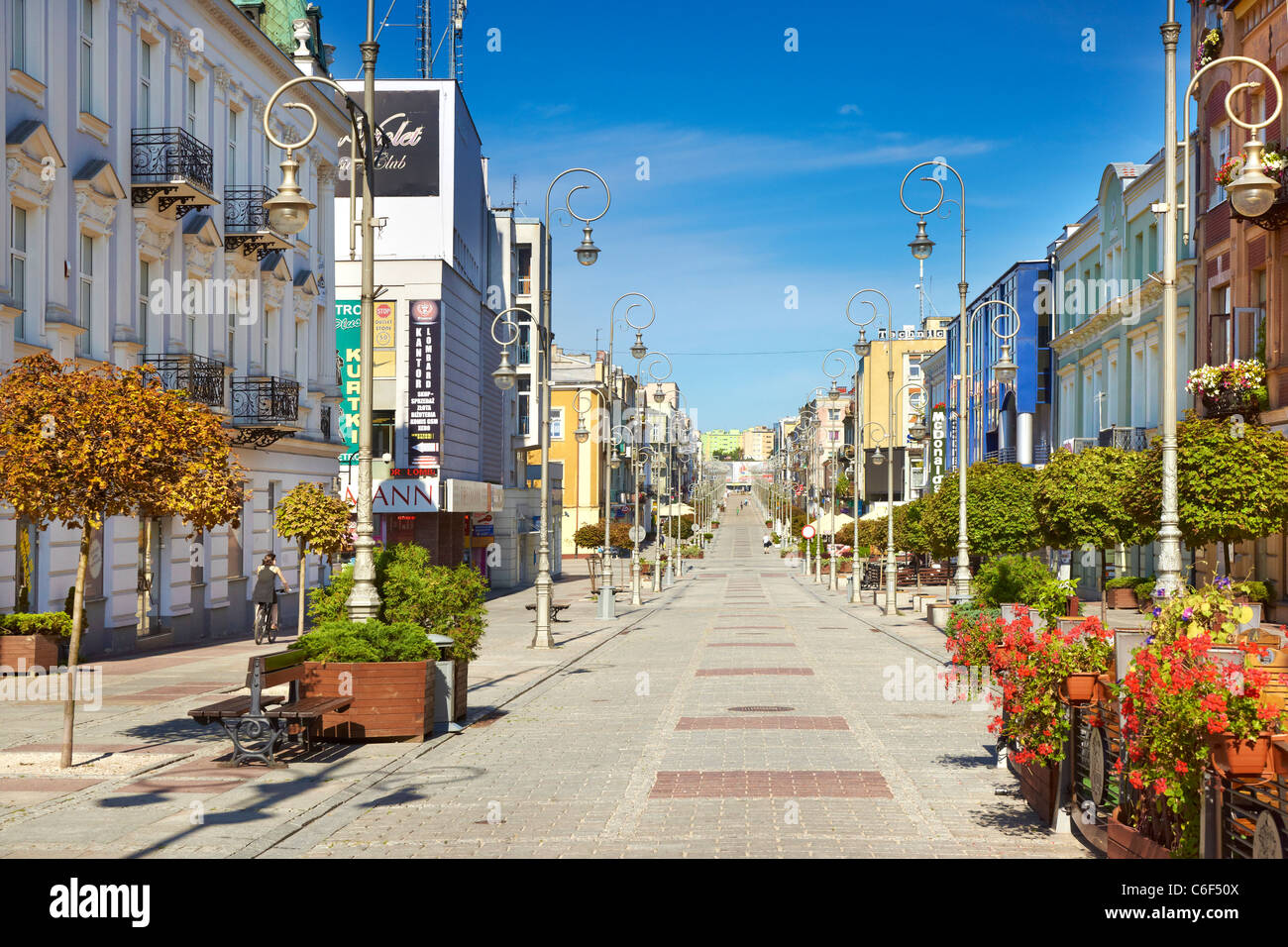 Kielce, Hauptstraße an der alten Stadt, Polen Stockfoto