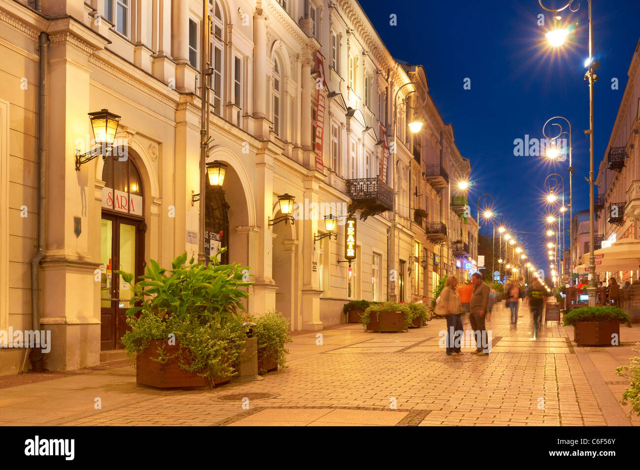 Kielce, Hauptstraße an der alten Stadt, Polen Stockfoto