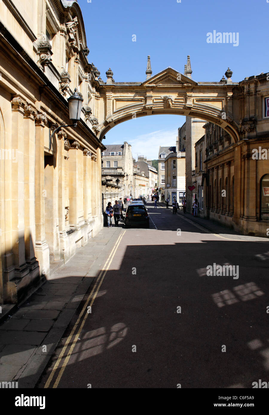 Bogen Sie aus römischen Bäder Museum auf York Street Bad Somerset Stockfoto