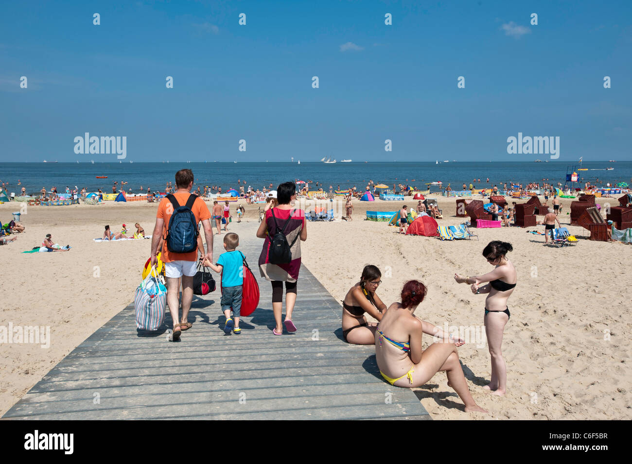 Sandstrand am Ostsee, Swinoujscie, Polen Stockfoto