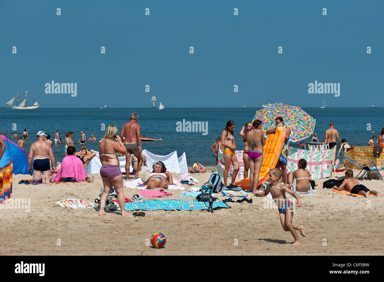 Sandstrand am Ostsee, Swinoujscie, Polen Stockfoto