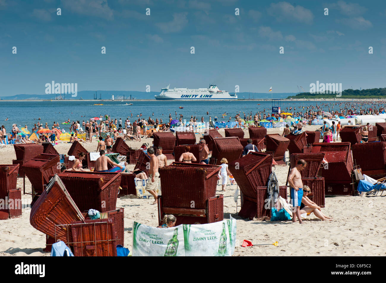 Sandstrand am Ostsee, Swinoujscie, Polen Stockfoto