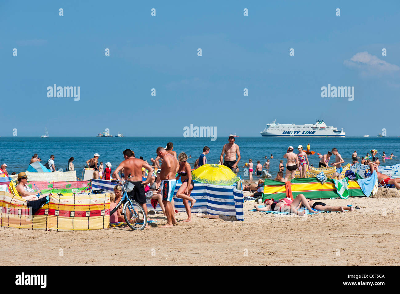 Sandstrand am Ostsee, Swinoujscie, Polen Stockfoto