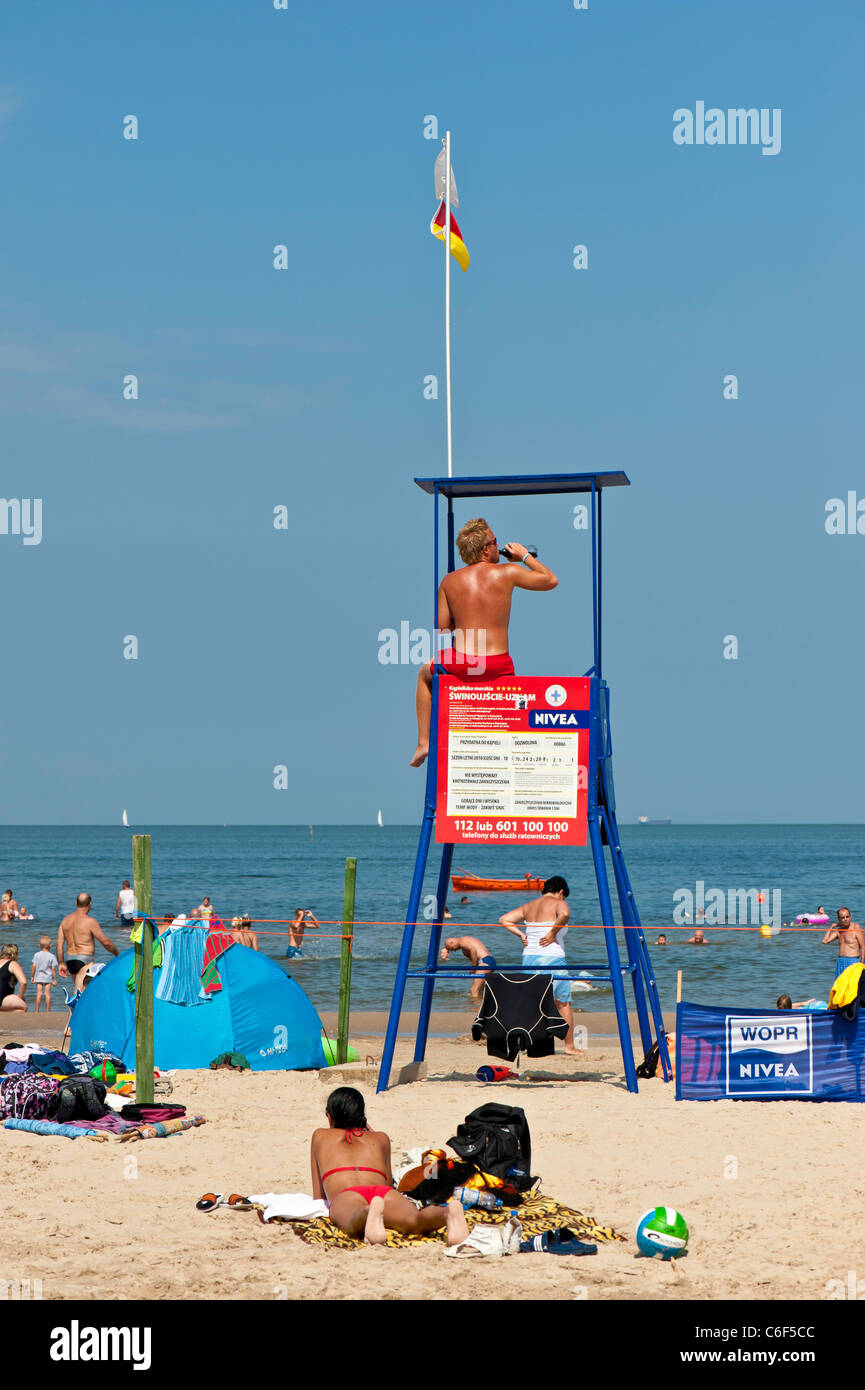 Sandstrand am Ostsee, Swinoujscie, Polen Stockfoto