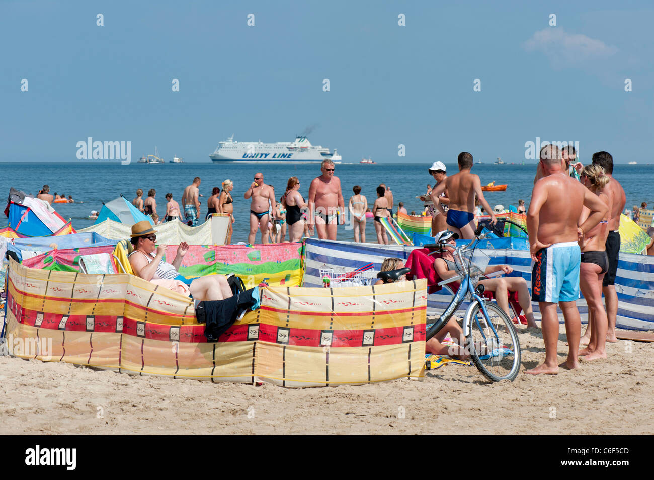 Sandstrand am Ostsee, Swinoujscie, Polen Stockfoto
