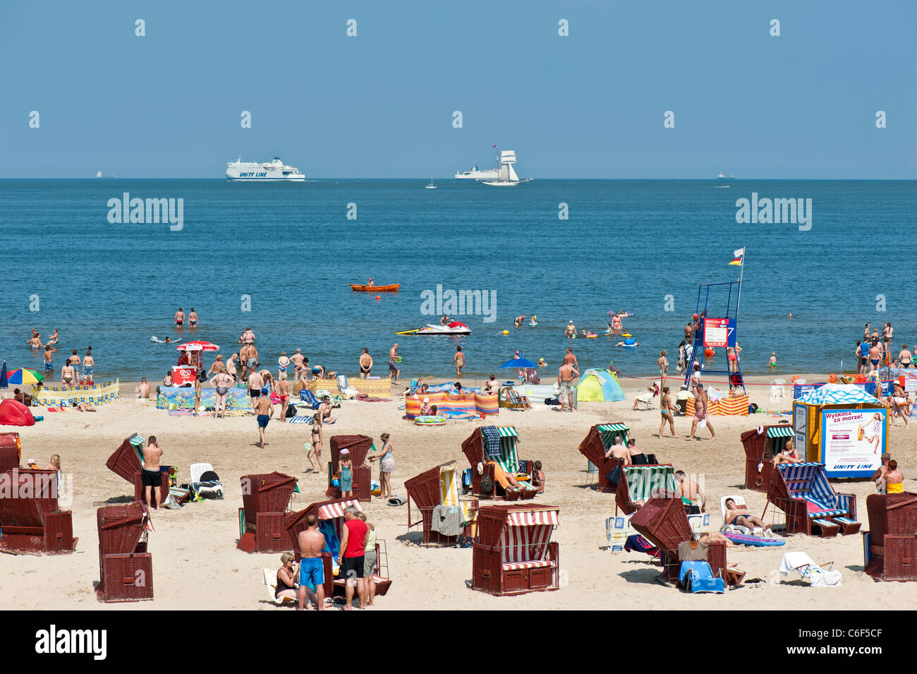 Sandstrand am Ostsee, Swinoujscie, Polen Stockfoto