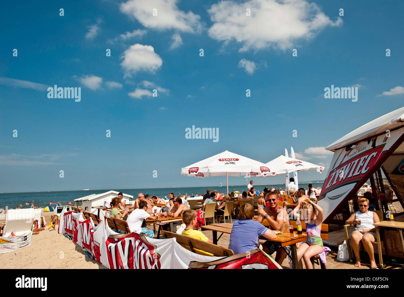 Sandstrand am Ostsee, Swinoujscie, Polen Stockfoto