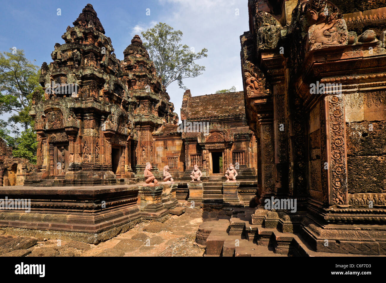 Banteay Srei Khmer-Tempel, Siem Reap, Kambodscha Stockfoto