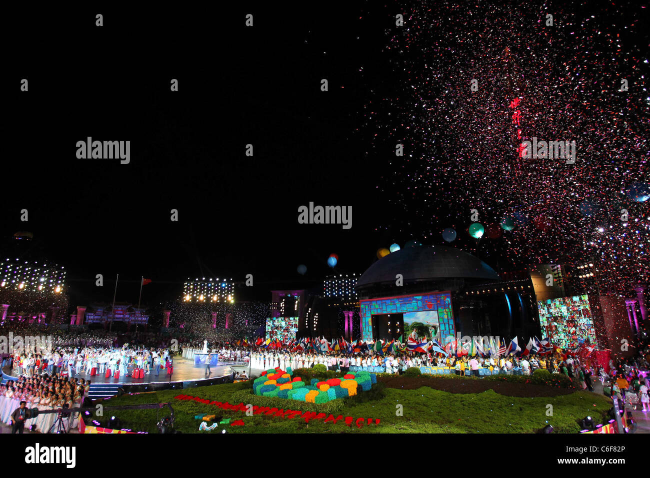 Gesamtansicht von der 26. Sommer-Universiade 2011 Shenzhen Abschlussfeier. Stockfoto