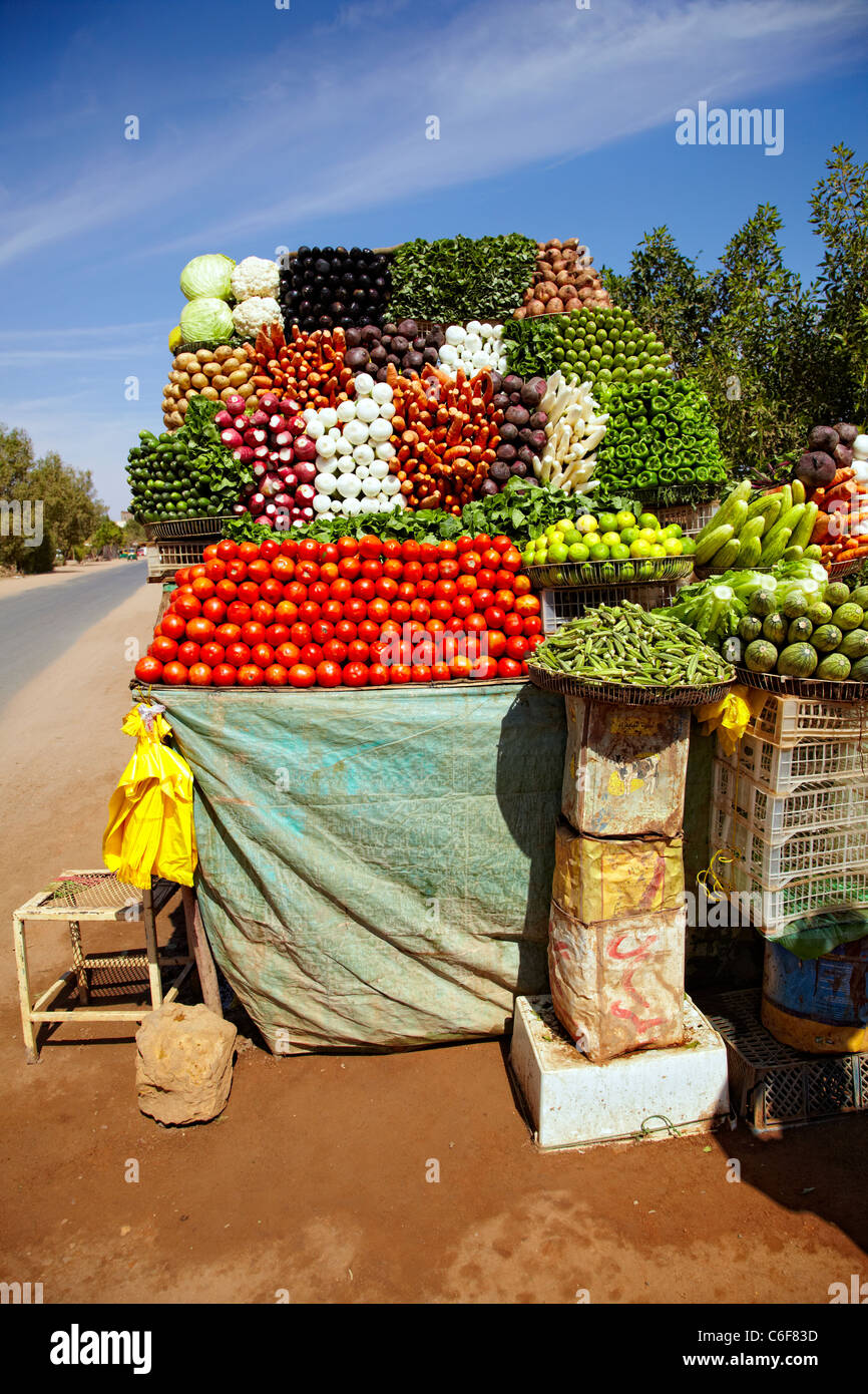 Gemüse stehen, Omdurman, Nord-Sudan, Afrika Stockfoto