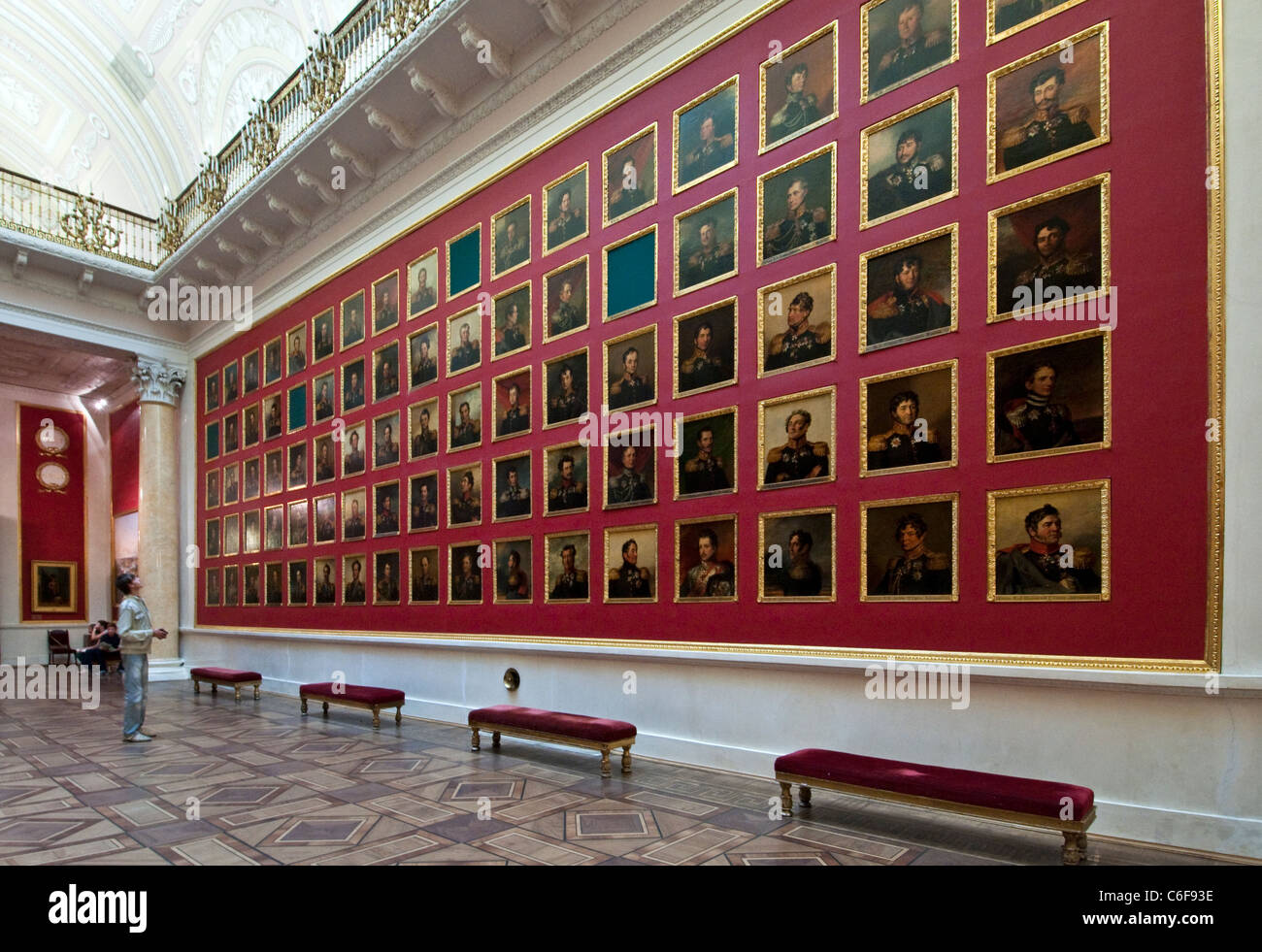 Porträt-Galerie der Helden aus dem Krieg von 1812 in der Eremitage in St. Petersburg, Russland Stockfoto