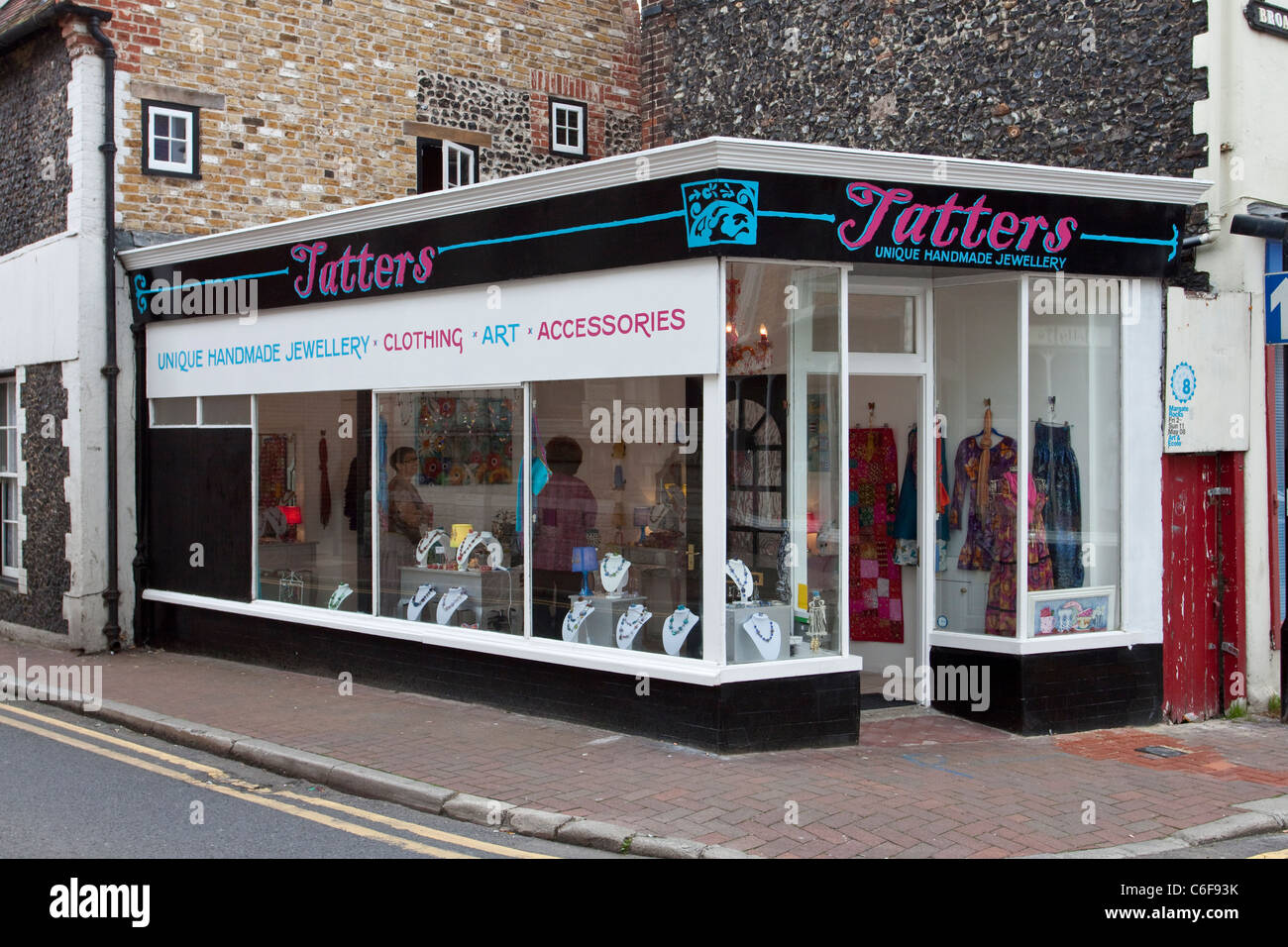 Fetzen Perlen und Schmuck-Shop in alten Margate, Kent Stockfoto