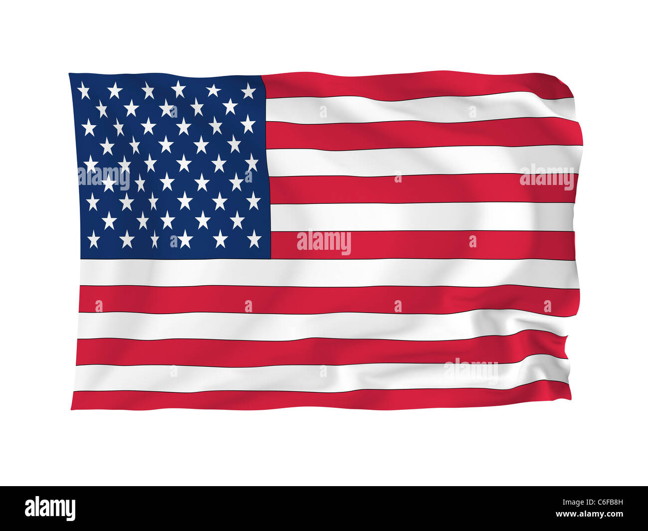 USA. Hohe Auflösung Flag Serie. Mit Stoff. Stockfoto