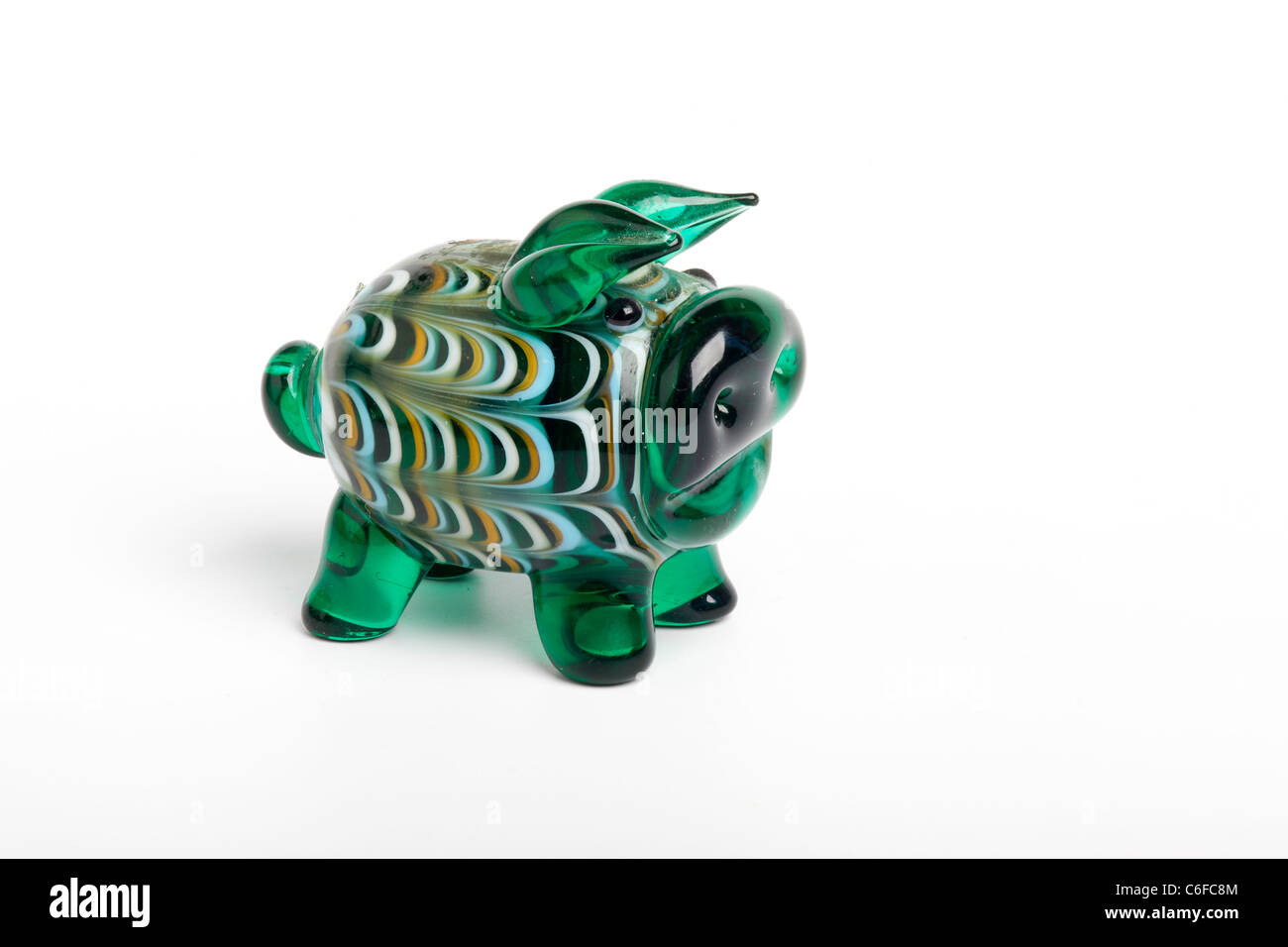 Kleines Glas Schwein, wohl Murano Stockfoto