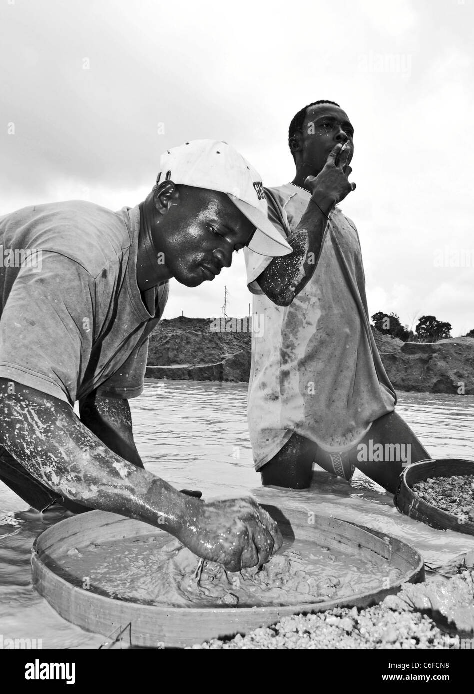 Diamantenabbau in Kono, Sierra Leone Stockfoto