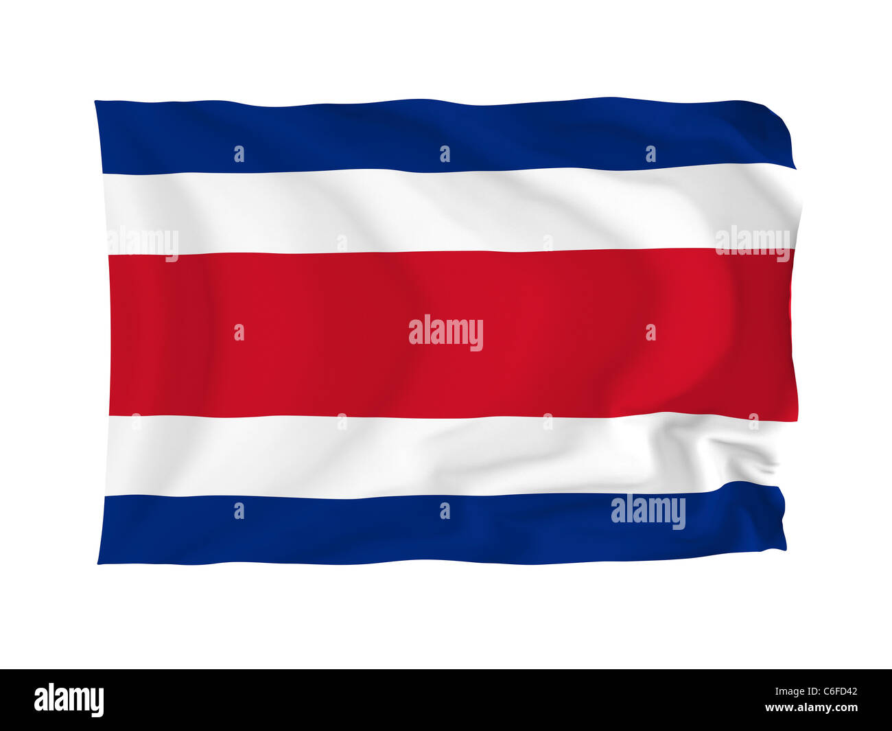 Costa Rica. Hohe Auflösung North American Flag Serie. Mit Stoff. Stockfoto