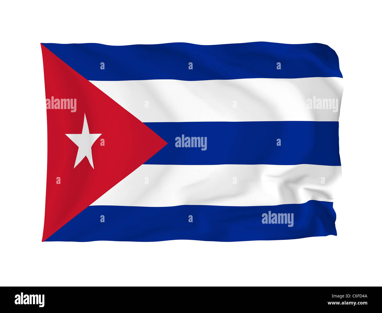 Kuba. Hohe Auflösung North American Flag Serie. Mit Stoff. Stockfoto