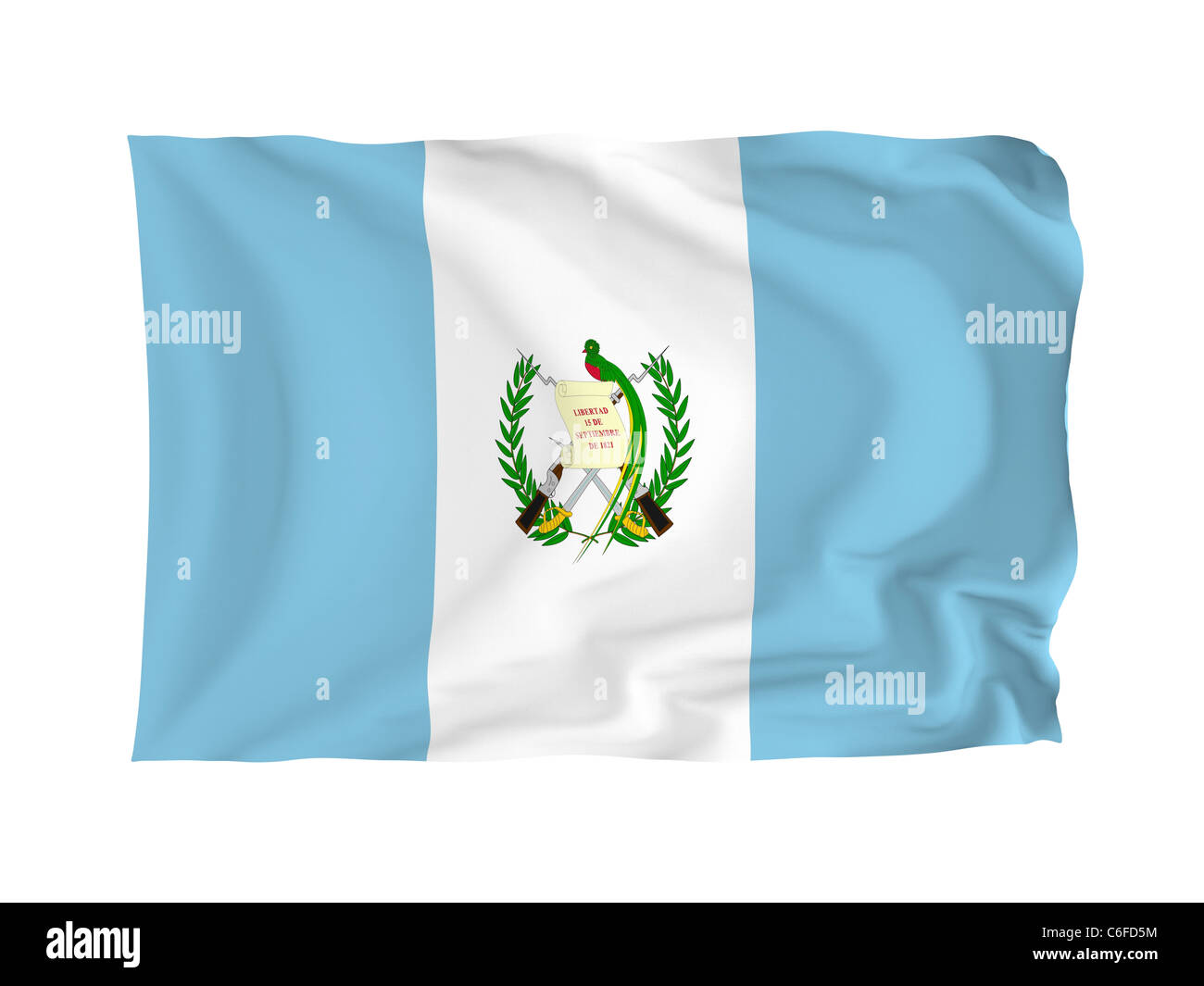 Guatemala. Hohe Auflösung North American Flag Serie. Mit Stoff. Stockfoto