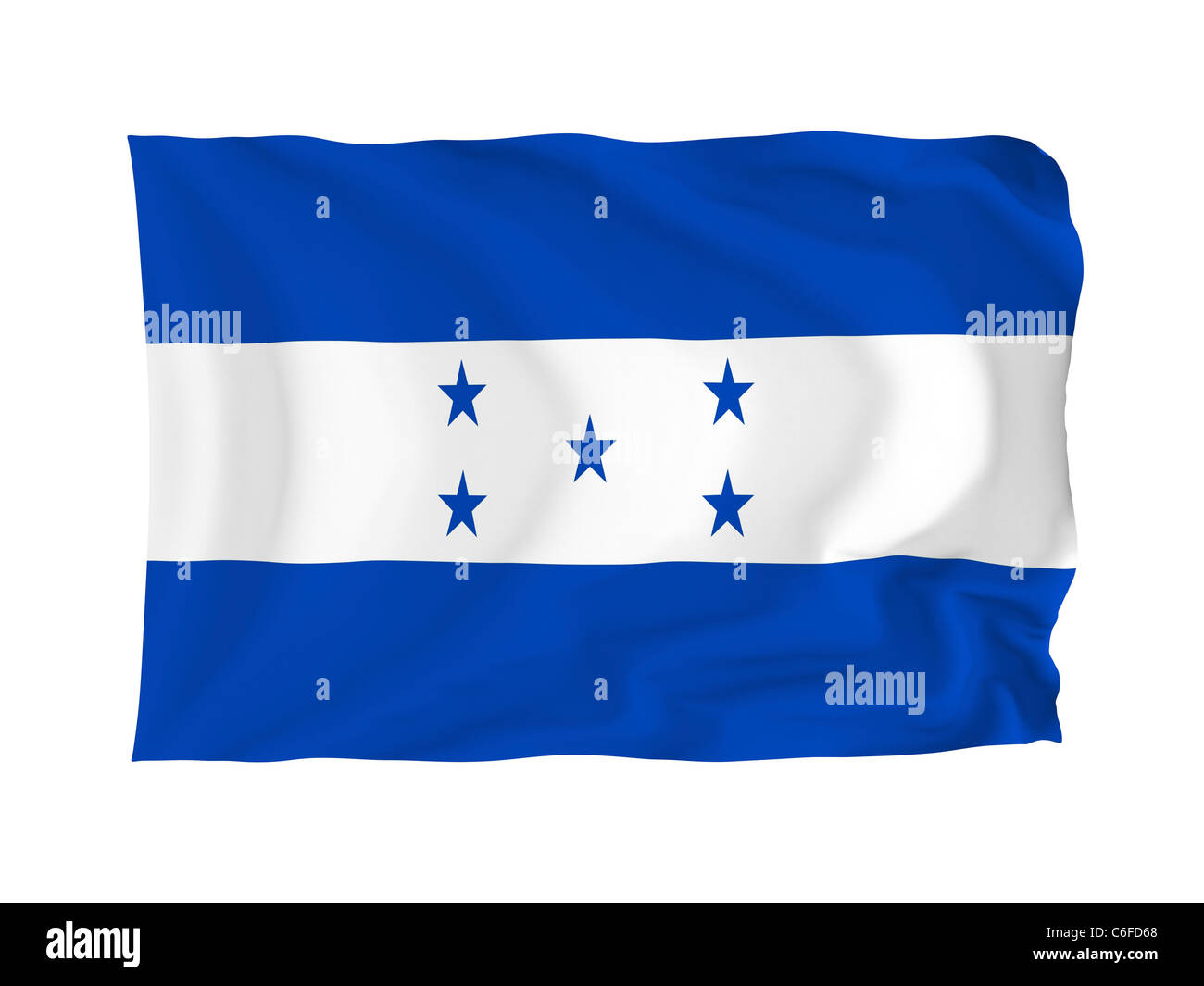 Honduras. Hohe Auflösung North American Flag Serie. Mit Stoff. Stockfoto