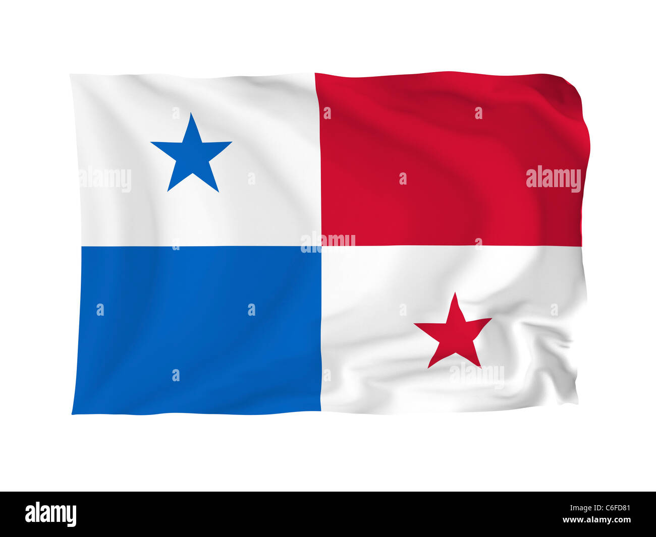 Panama. Hohe Auflösung North American Flag Serie. Mit Stoff. Stockfoto